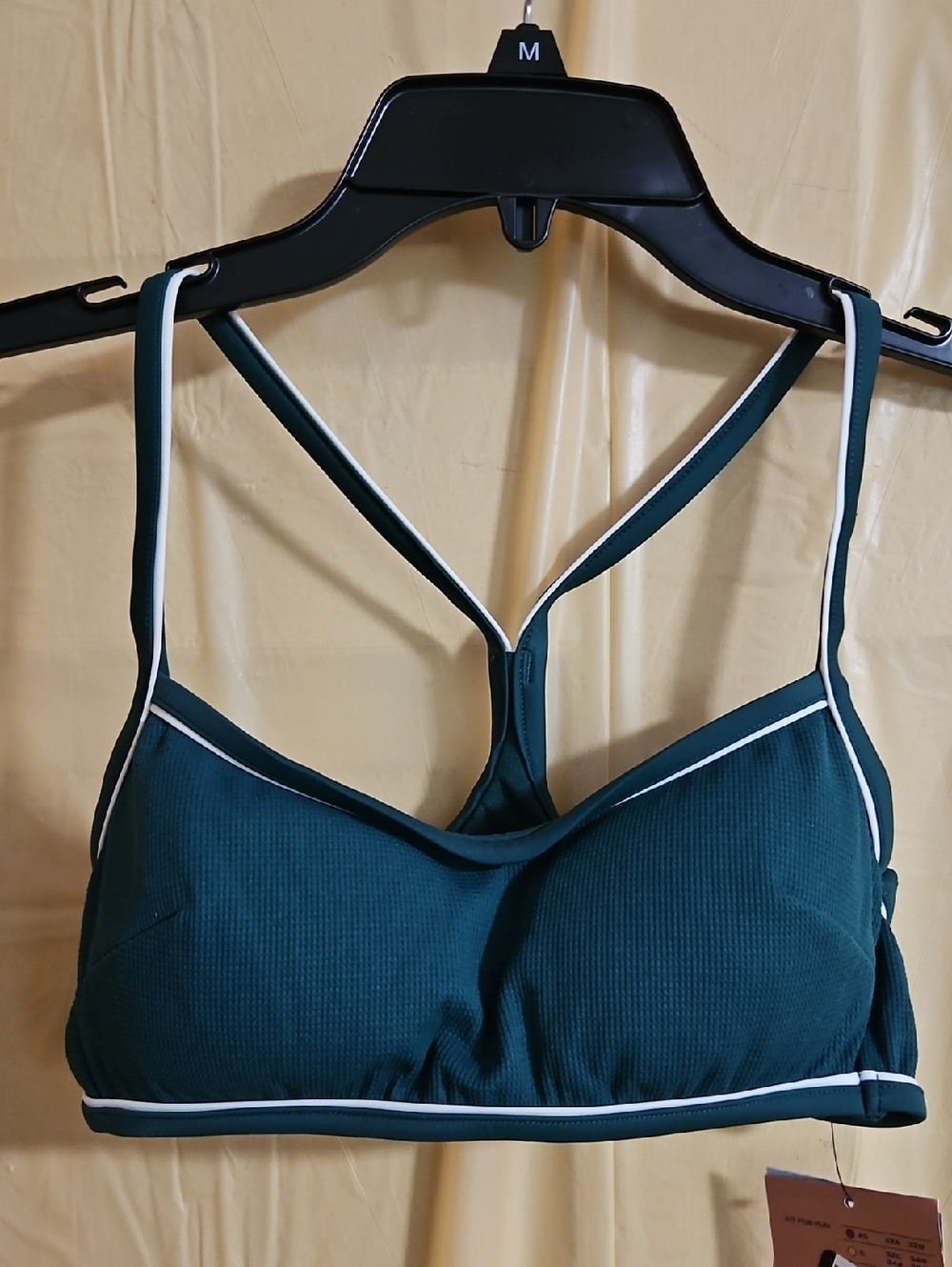 SHADE & SHORE GREEN RACERBACK BIKINI TOP: NEW WITH TAGS: SIZE S
